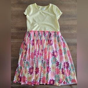 Floral Yellow and Pink Girls Dress